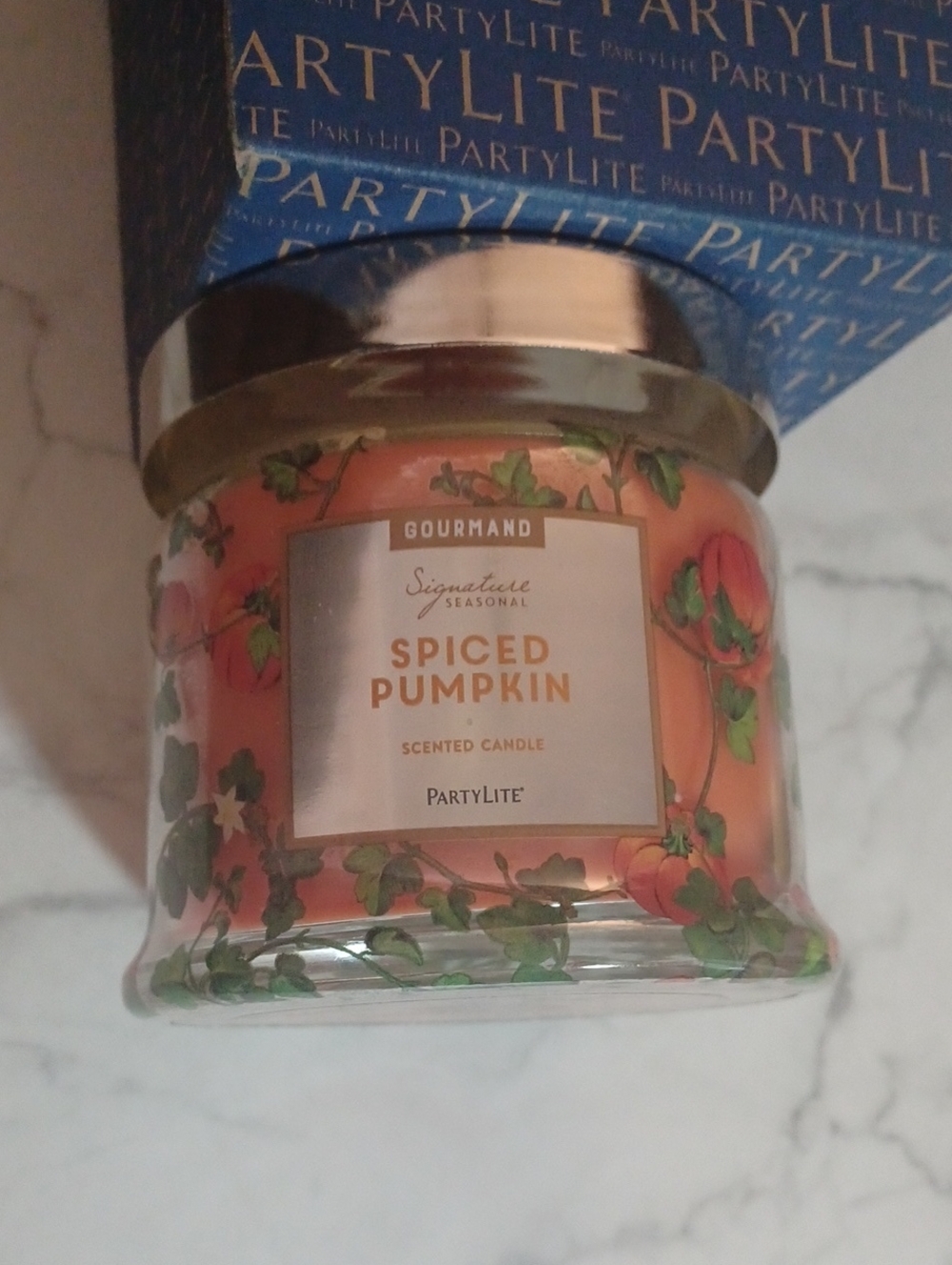 2/$50 New PartyLite Triple Wick "Spiced Pumpkin" Scented Candle - 13.2 oz.